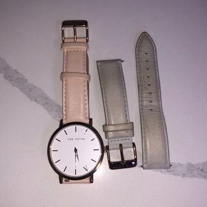 the 5th SoHo rosegold watch (pink+grey straps)